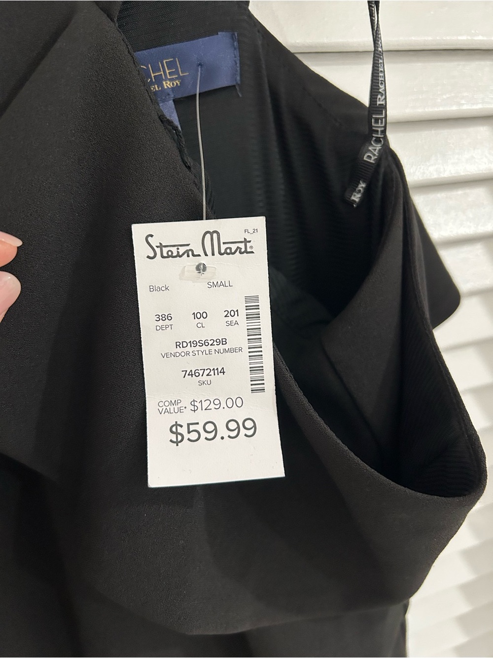RACHEL Roy Black Cold Shoulder Wide-Leg Jumpsuit. - Picture 6 of 12